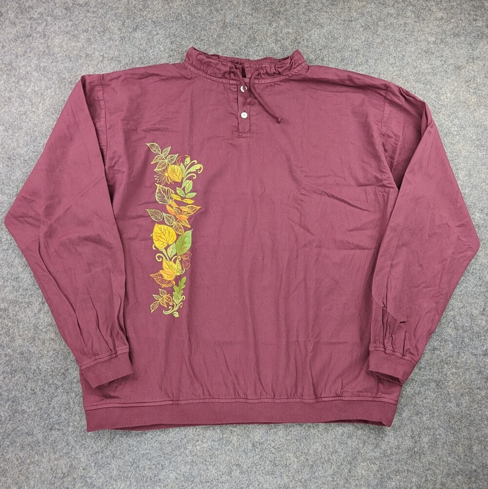Crazy Shirt Womens XXL 2XL Pink Long Sleeve Pullover Hawaiian Pomegranate Died